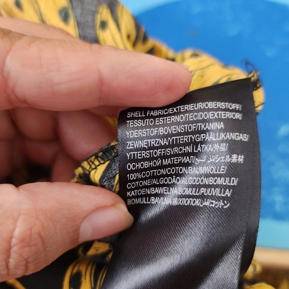 Farm Rio Spotted Bananas Puff One Shoulder Tiered Ruffle Midi Dress Preppy S - Picture 12 of 13